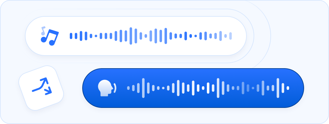 Voice layers separated from background music and ambient soundscapes